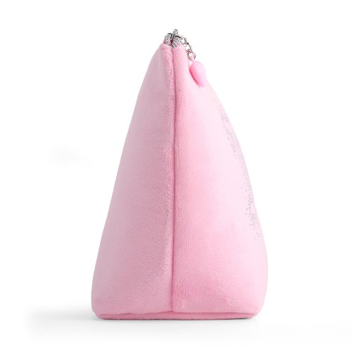 Juicy Couture Pink Makeup Bag Cosmetics Organizer Travel Essentials Top Zip Pouch Rhinestone Velour