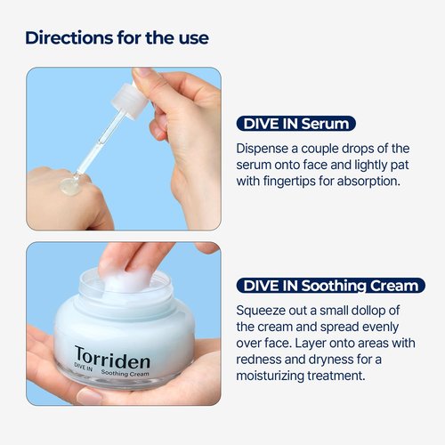 Torriden DIVE IN Serum 1.69 fl.oz. + Soothing Cream (Jar) 3.38 fl.oz. | Hyaluronic Acid Care Set | Valentine's Gift for Women | Deep Hydrating Skin Care to Get Glass Skin