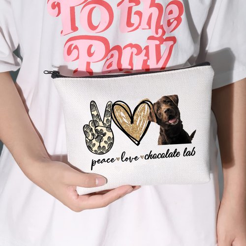 LEVLO Cosmetic Make Up Bag Make Up Zipper Pouch Bag For Dog Lover (Peace Lab)