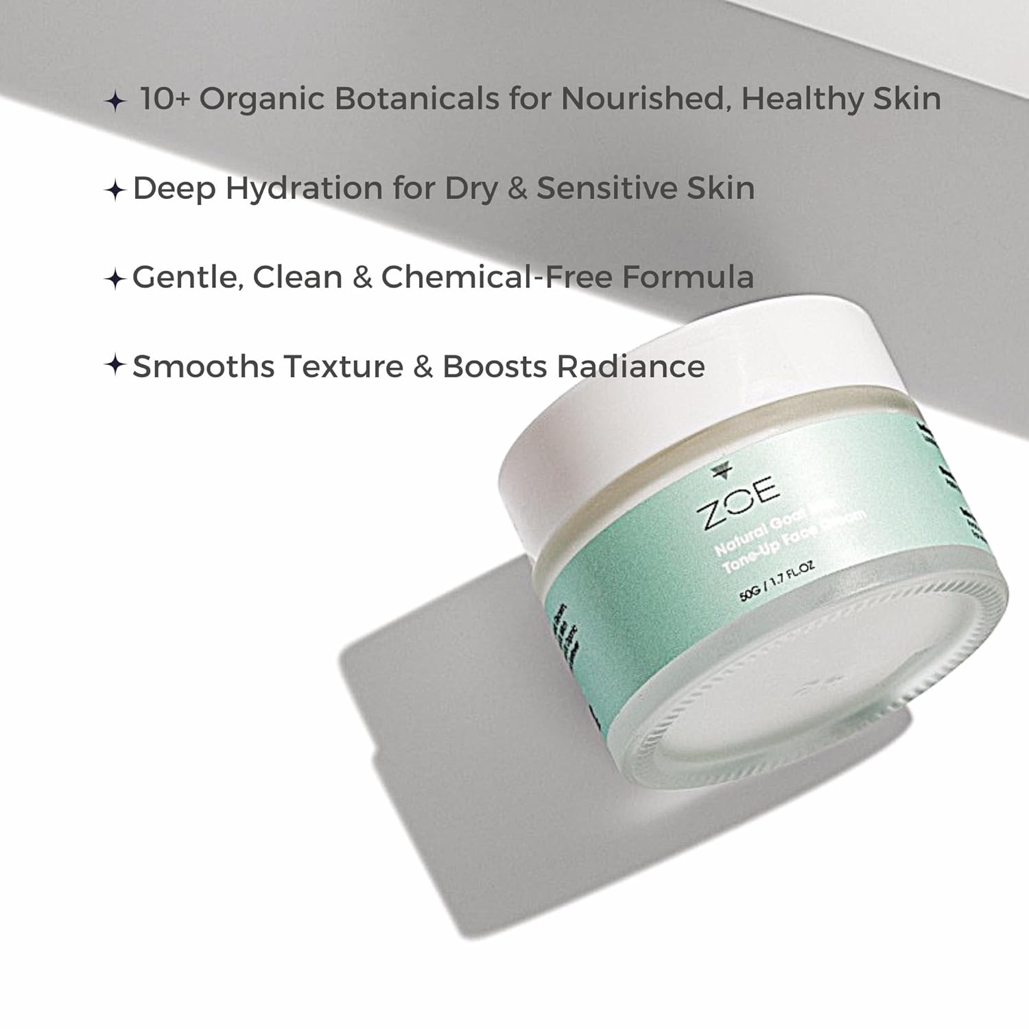 ZOE Goat Milk Moisturizer for Sensitive Skin - Hydrating & Soothing Face Cream with Aloe & Jojoba | Organic & Cruelty-Free