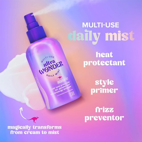 Aussie Ultra Wonder Daily Mist - Lightweight Multi-Use Detangler for All Hair Types | 7.6oz