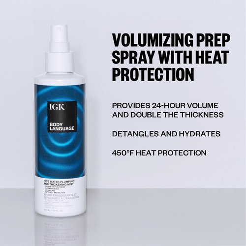 IGK Body Language Rice Water Plumping - Nourishing Hair Treatment for Volume & Shine