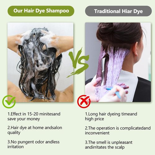 Regine Switzerland Light Brown Hair Dye Shampoo - 100% Gray Coverage, Herbal 3-in-1 Formula, Ammonia & Paraben Free
