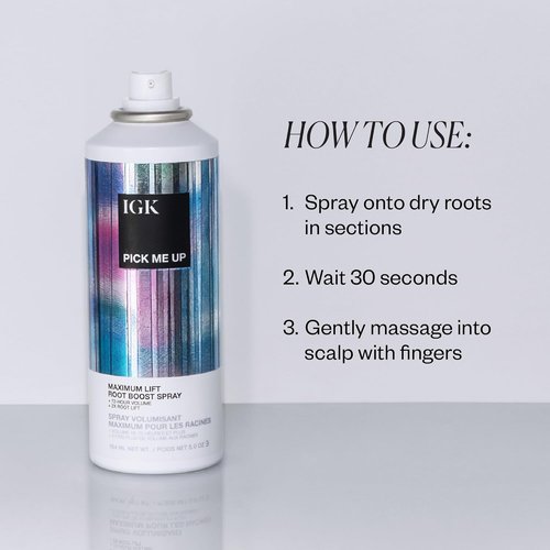 IGK PICK ME UP Root Boost Spray - Instantly Lifts Hair, Adds Volume & Thickness | Vegan | 5 Oz