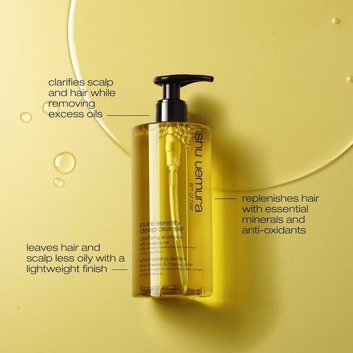 Shu Uemura Art of Hair Pure Serenity Clarifying Shampoo - Balances Oil & Removes Buildup | 13.4 Fl Oz