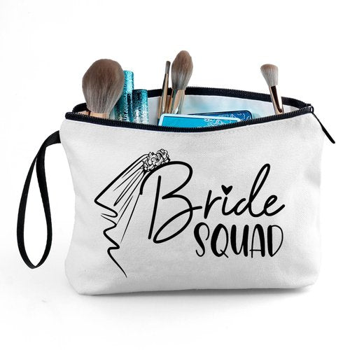 SEAMOON Bachelorette Gifts for Bride, Team Bride, Bride Squad, Maid of Honor Gifts for Her, Friends, Daughter, Sister, Bride Makeup Bag, Bachelorette Gift Bag, Bachelorette Party Accessories