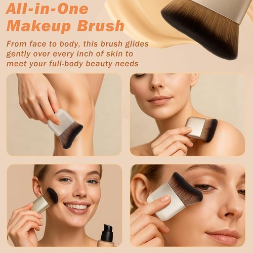 Kabuki Self Tanner Brush - Flawless Full Body & Face Makeup Applicator for Tanning & Bronzing
