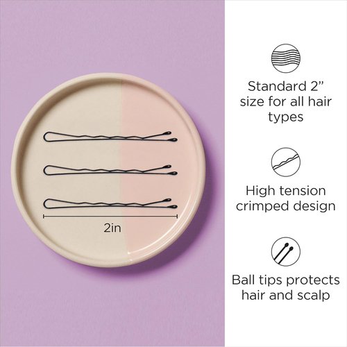 Diane Bobby Pins - 2" Black Hair Pins | 1 Lb. Pack (Approx. 600 Pins) for Secure Styling