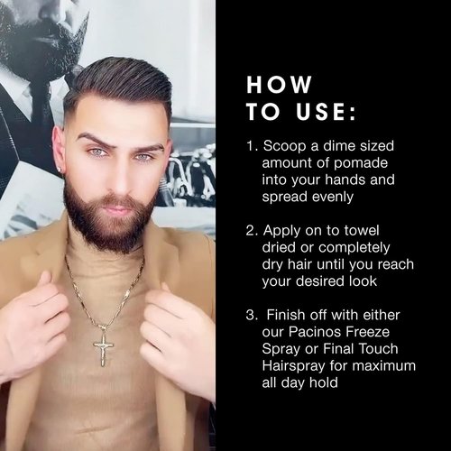 Pacinos Sleek - Extra Hold Pomade for All Hair Types | Long-Lasting Shine, 2 fl. oz.