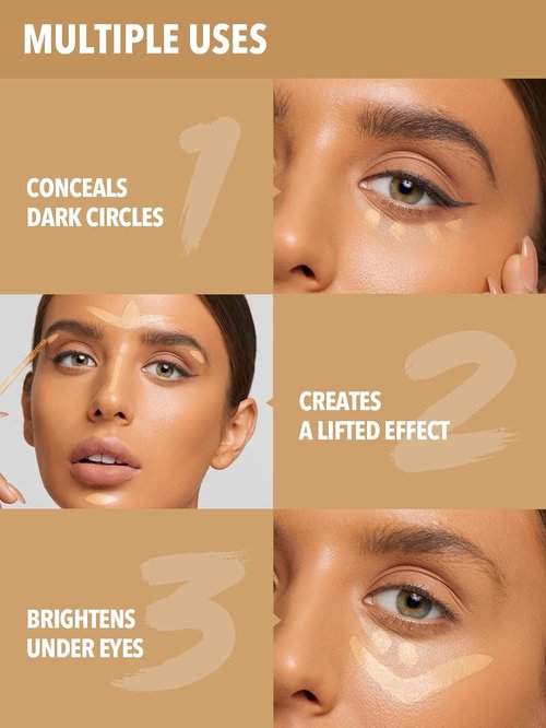 SheGlam Full Coverage Concealer Stick - 12HR Matte Finish for Under Eye & Dark Circles | Acorn