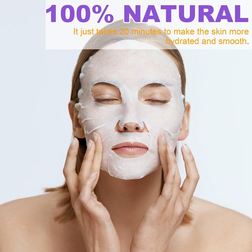 VESPRO 144 Pack Collagen Essence Sheet Facial Masks, Bulk Sheet Masks for Face, Hydrating Facial Masks for All Skin Types, Moisturizing and Soothing, Natural Skincare Spa Face Mask