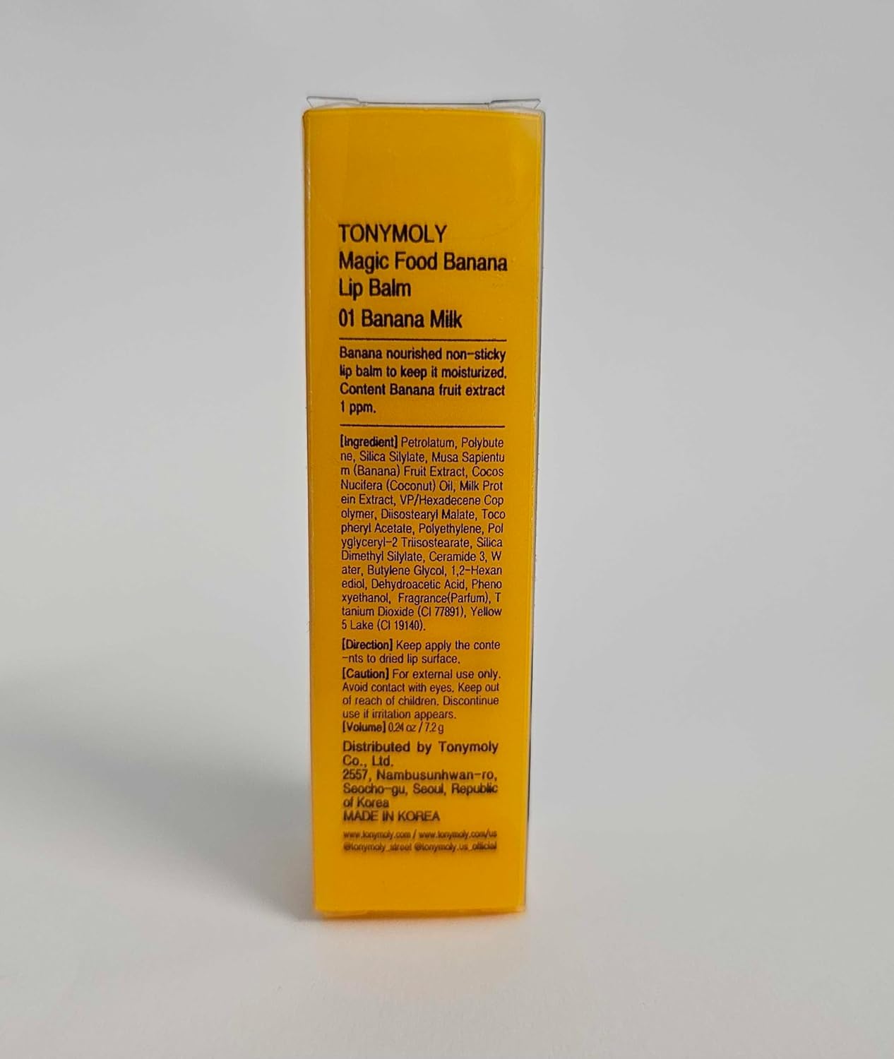 TONYMOLY Magic Food Banana Lip Balm - Hydrating Korean Lip Care with Shea Butter & Vitamin E | Travel Size