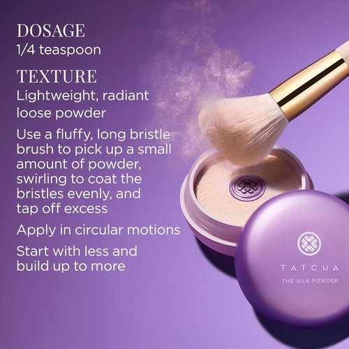 Tatcha The Silk Powder - Protective Setting Powder for Long-Lasting Makeup | Translucent, Soft-Radiant Finish, 20g | 0.7 oz