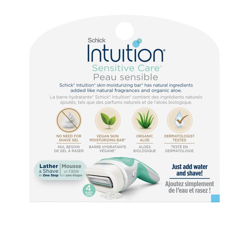 INTUITION Schick Refill, Razors for Women Sensitive Skin | Intuition Razor Blades Refill with Organic Aloe, Razor Refills , 6 Count (Pack of 1)
