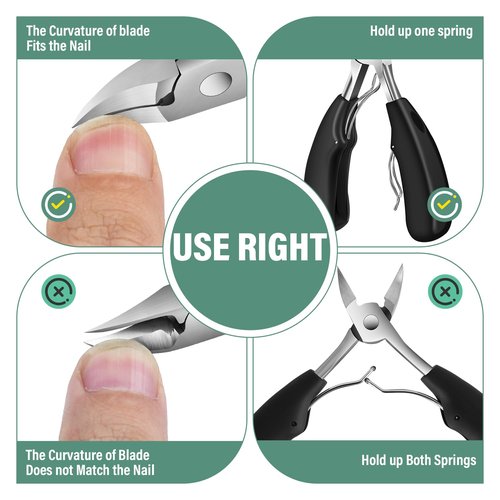 Upgrade Large Toenail Clippers for Thick Nails for Seniors Non-Slip Long Handle, Slanted Eagle Beak Angled Nail Clippers, Wide-Mouth Splash-Proof Curved Precision Ingrown Nail Cutter for Men Women