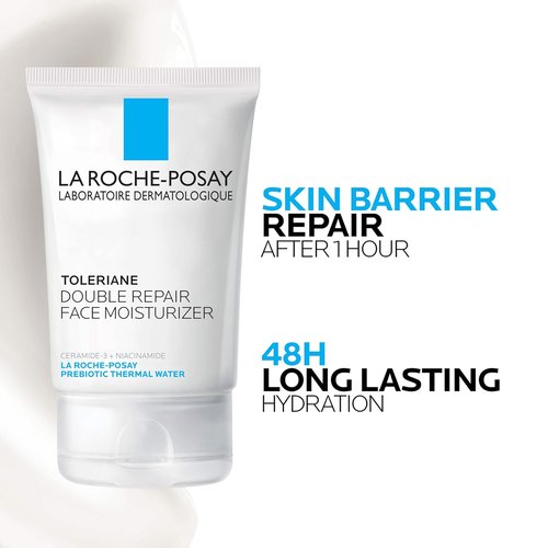 La Roche-Posay Toleriane Double Repair Face Moisturizer - Oil-Free Daily Cream with Ceramide & Niacinamide | Pack of 2