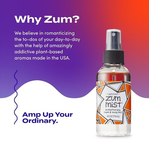 Indigo Wild Zum Mist Room & Body Spray - Aromatherapy Essential Oil - Natural Patchouli Scent - 4 Fl Oz