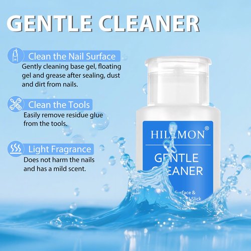 Skiennix Push-On Nail Cleaner - Gentle Surface Cleanser for Gel & Art | 160ml Pump Bottle