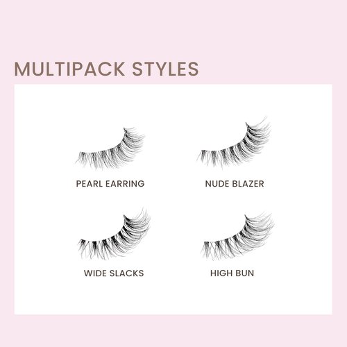 KISS The New Natural, False Eyelashes, 'Pearl Earring', 12mm, Includes 4 Pairs Of Lashes, Easy to Apply, Reusable Lash Clusters