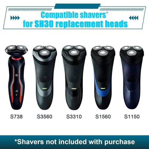 Philips Norelco SH30 Replacement Heads - 9 Pack Double Blades for Series 3000, 2000, 1000 & S738
