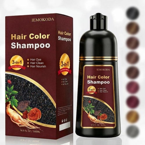 Skiennix Dark Wine Red Hair Dye Shampoo - 100% Gray Coverage for Men & Women | Instant Long-Lasting Color