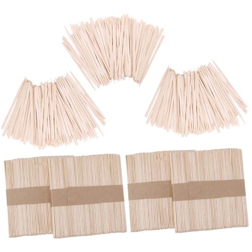 Senkary 500 Pieces Wooden Wax Sticks Waxing Spatula Applicators Wood Craft Sticks for Body Eyebrow Legs Face Hair Removal (Small and Large)