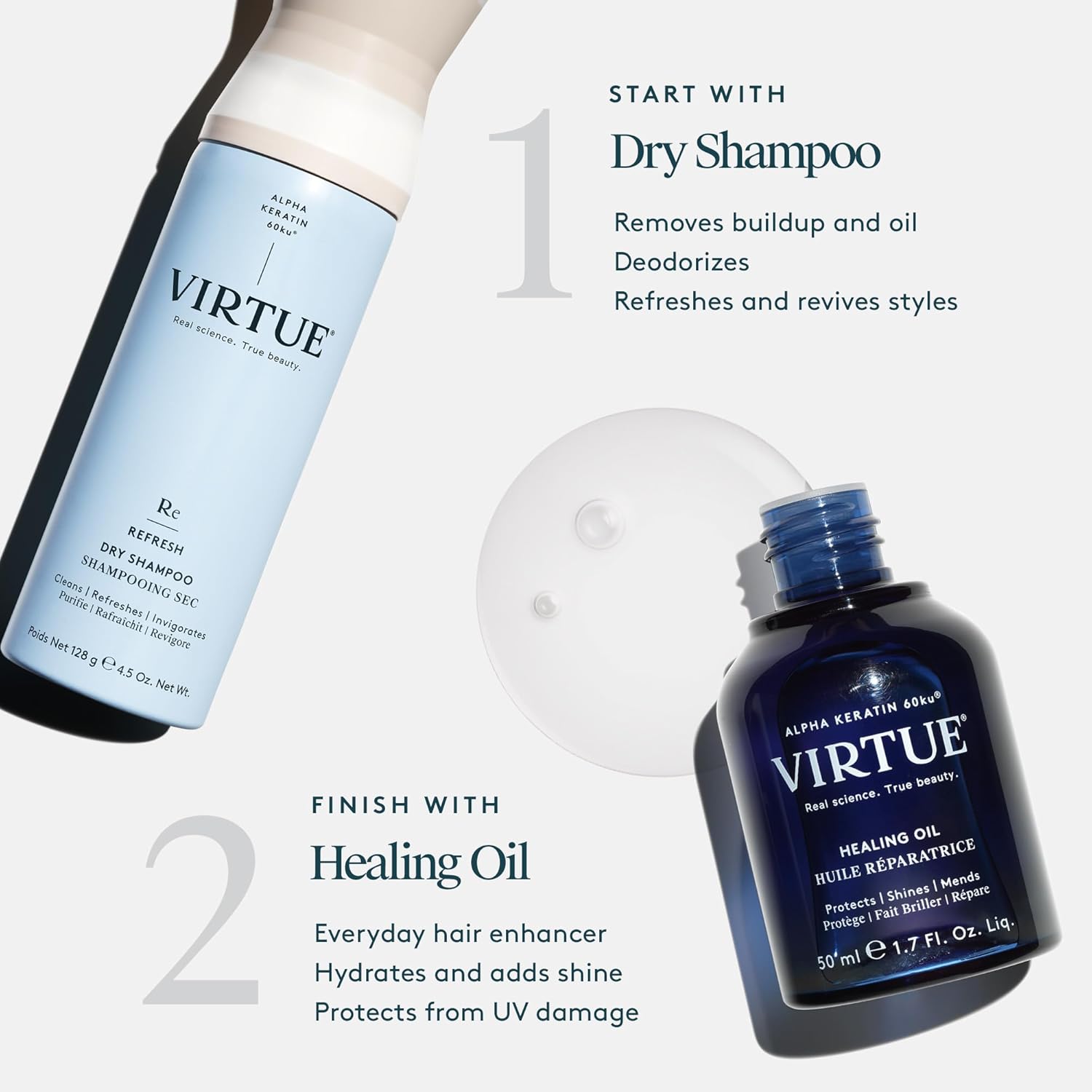 Virtue Dry Shampoo Spray - Oily Hair Solution, Sulfate-Free & Color Safe for All Hair Types