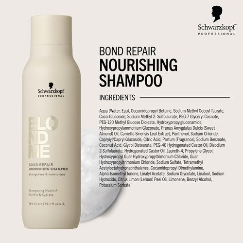 BlondMe Bond Repair Nourishing Shampoo - Adds Moisture & Softness | Strengthens & Repairs Blonde Hair