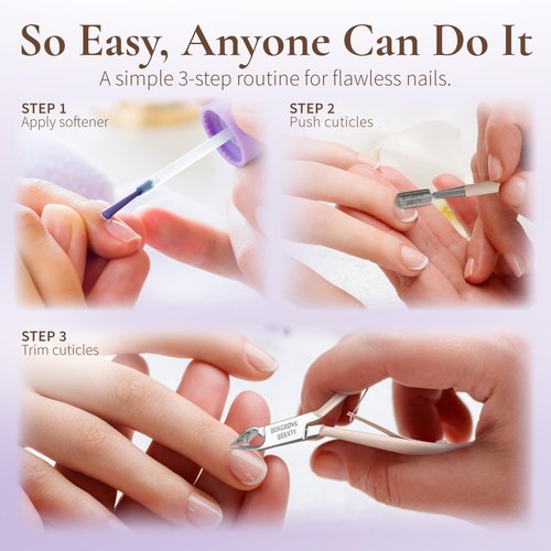 BOXGROVE BEAUTY Professional Cuticle Cutter & Pusher Trimmer Manicure Tools with Double Spring – Perfect Nail Care Tool for Manicure & Pedicure Beauty at Home/Spa/Saloon