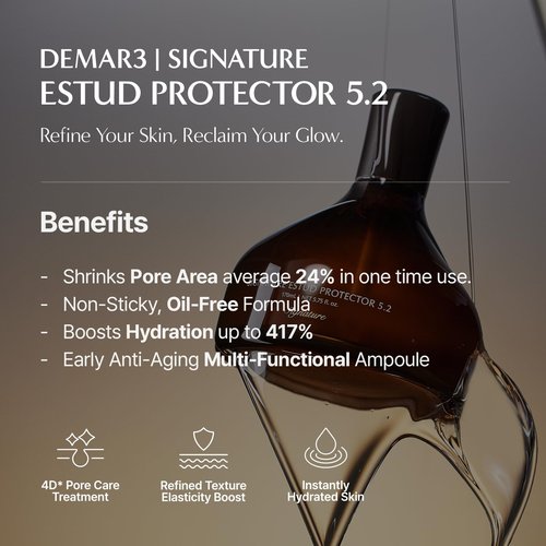Signature ESTUD Protector - Face serum Pore minimizer Niacinamide Serum (2%), 1.69 fl oz, Pore care Serum for Face, Even Skin Tone, Korean Skin care Glass Skin, Centella Asiatica Pore Ampoule