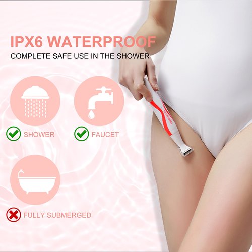 Pinkpapaya Electric Bikini Trimmer for Women,4 in 1 Electric Shaver,Bikini Line Hair Removal and Facial Hair Remover,Face Razors & Nose Hair Trimmer,Women's Grooming Kit,Tomato/p9k8