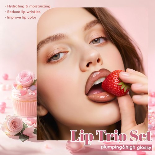 Noerrors 3 in 1 Nude Peach Lip Kit - Hydrating Lip Gloss, Matte Velvet Glaze & Creamy Pencil Set