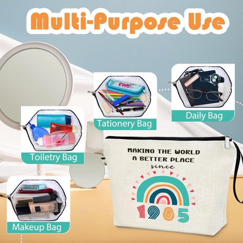 Creakraft 41ST Birthday Gifts For Women 1985 Year Theme Makeup Bag 41 Years Old Birthday Decorations Funny Gift Ideas For Her Grandma Mom Wife Sister Aunt Friend Travel Cosmetic Bags For Christmas