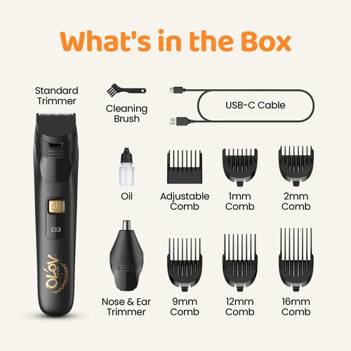 OLOV LITE Electric Beard Trimmer for Men,Nose Hair Trimmer & Men's Electric Razor 10-in-1 Grooming Kit Cordless Shaver Gift-Ready for Men(Black)