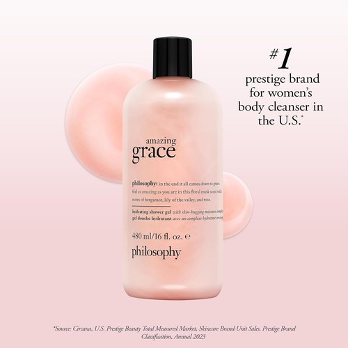 Philosophy Amazing Grace Hydrating Bath & Shower Gel - Soothes & Comforts Dry Skin - Vegan Formula