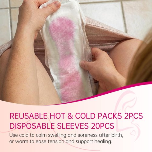 FAYUNDRA Postpartum Essentials Kit for Labor & Delivery, Postpartum Kit with Cooling Spray, 4 Disposable Postpartum Underwears, 8 Postpartum Pads, 2 Hot & Cold Packs, 30 Pad Liners, Peri Bottle (6)