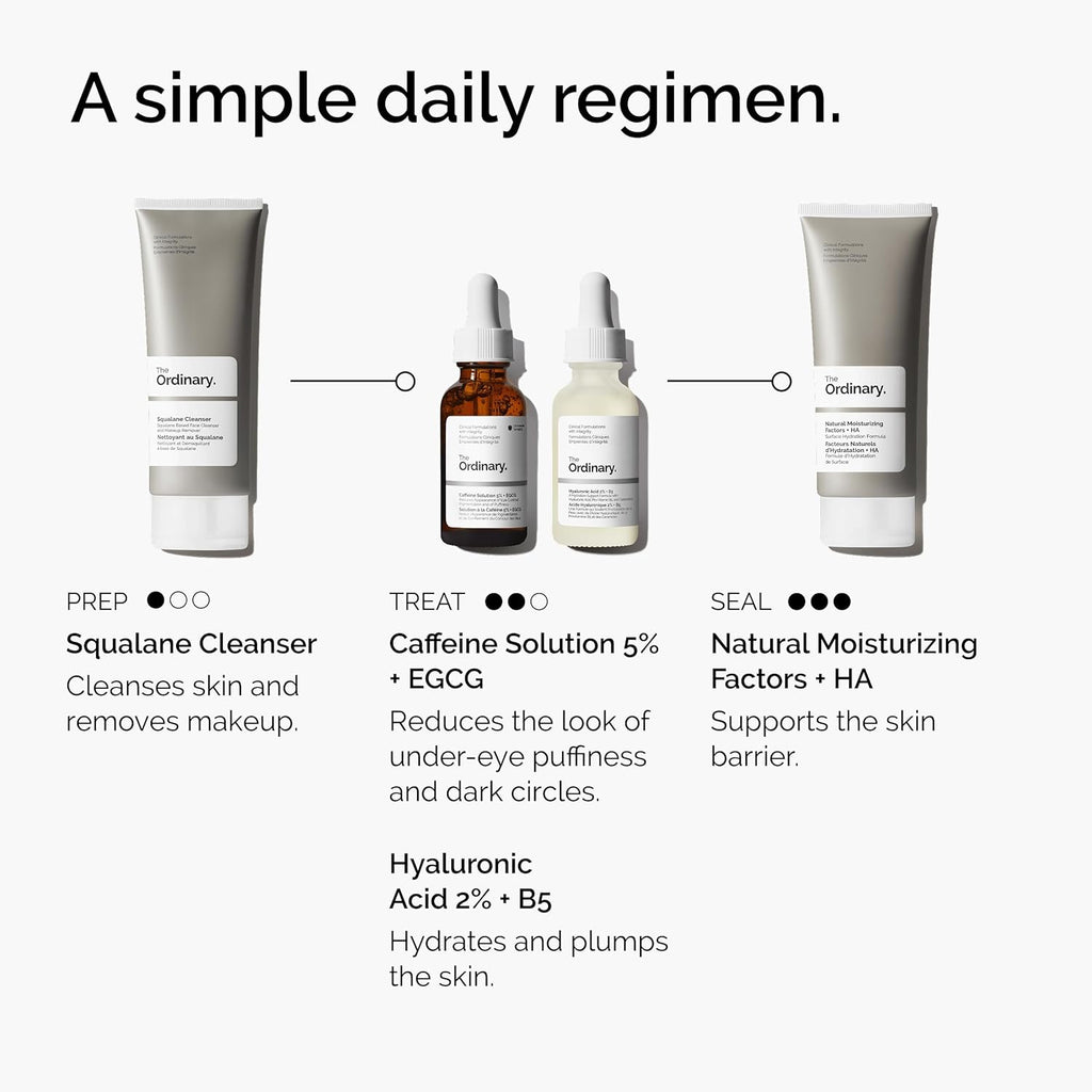 The Ordinary Caffeine Solution 5% + EGCG - Depuffing Eye Serum for Dark Circles & Tired Eyes