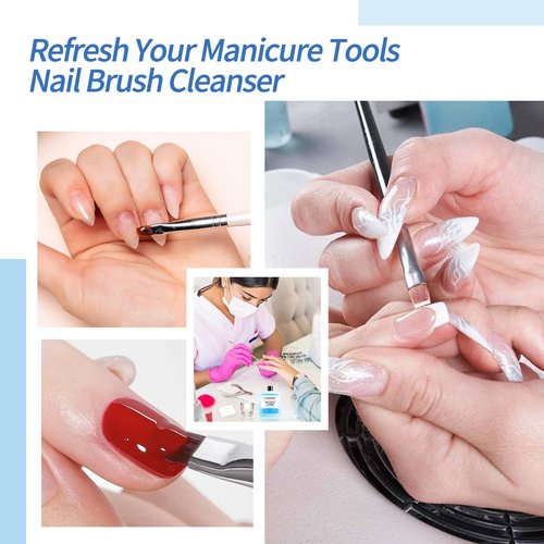 CARMEIN Nail Brush Cleaner - Special for Gel/Nail Art Brushes Cleaning solution & Makeup Brush Care, Must-Have for Renewal, 80ml/2.7fl.oz Nail Brush Cleaner
