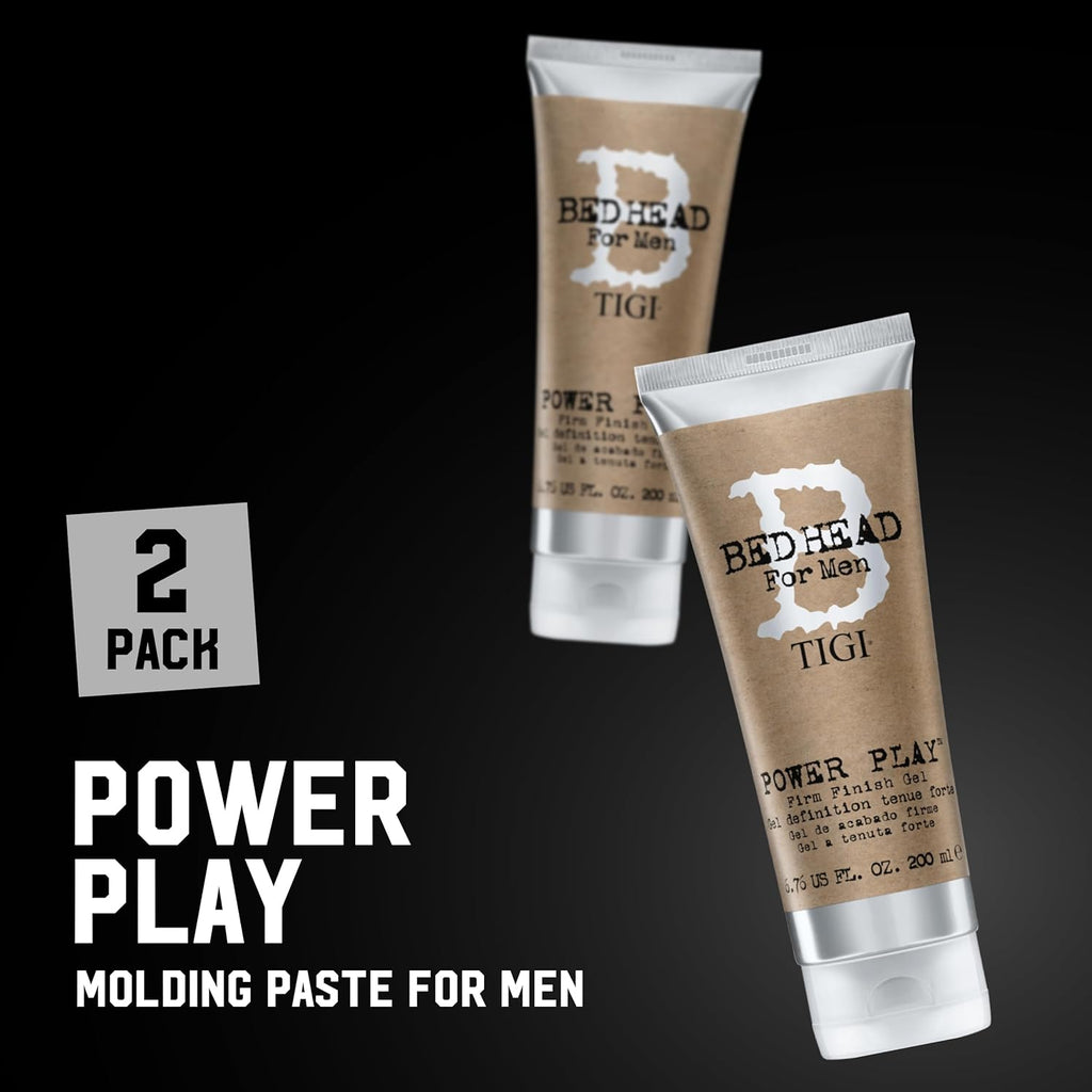 TIGI Bed Head Hair Gel for Men - Power Play 2-Pack | Firm Finish & Frizz Control, 6.76 Oz Each