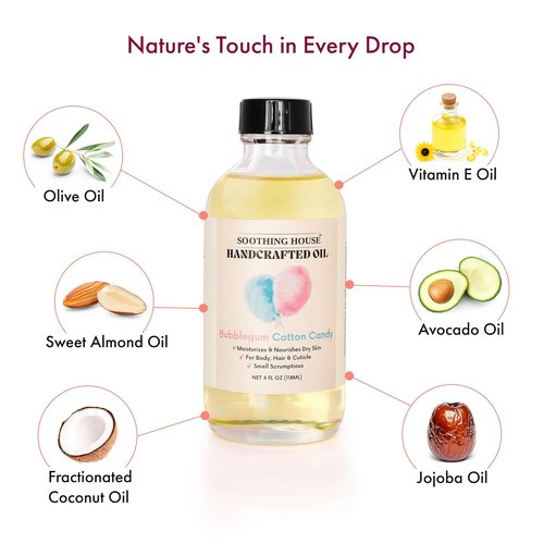 Bubblegum Cotton Candy Body Oil - Moisturizing Formula for Soft, Glowing Skin | 4 Fl Oz