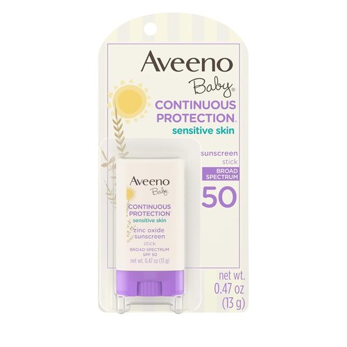 Aveeno Baby Mineral Sunscreen Stick - SPF 50 Protection for Sensitive Skin | Travel Size, 0.47 oz