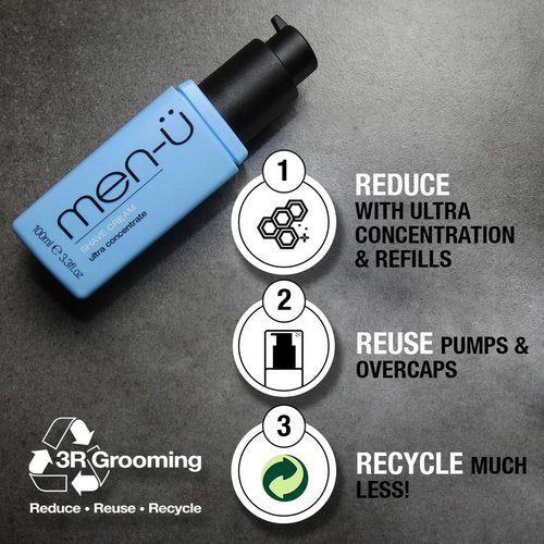 men-ü SHAVE CREAM REFILL KITw/UP TO 165 SHAVES, mens shaving cream with Long Lasting/Ultra-Concentrate Formula with Tea Tree oil/Lubricants & Moisturisers, shaving cream mens 100ml x 2…