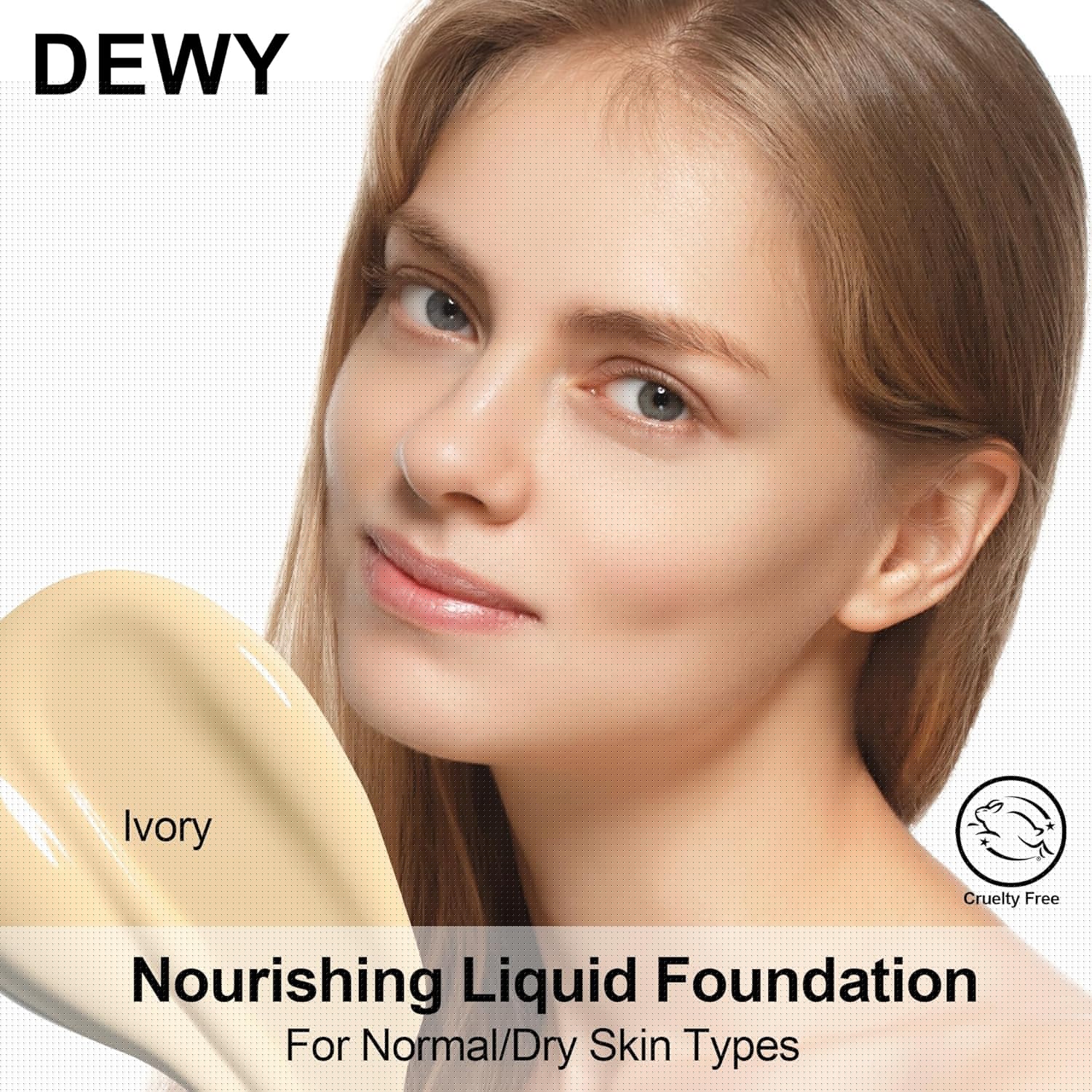 FV Waterproof Liquid Foundation - Hydrating, Lightweight Makeup for Normal & Dry Skin | Nourishing Ivory, 30ml