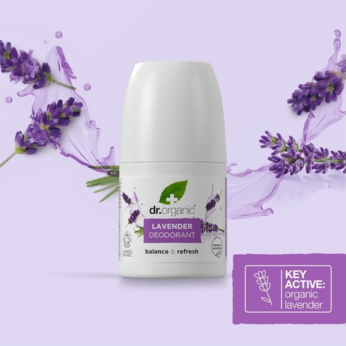 Dr Organic Lavender Deodorant - Natural Odor Protection | 3.38 oz | Soothing & Refreshing Scent