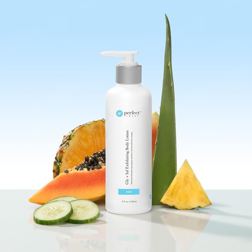 Perfect Image Gly + Sal Exfoliating Body Lotion - 8% Glycolic & 2% Salicylic Acid with Green Tea & Papaya, 8 oz