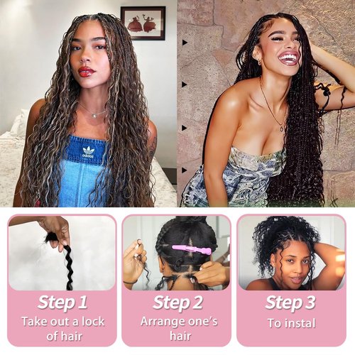 Human Braiding Hair for Boho Braids 100g 18 Inch Water Wave Bulk Human Hair for Braiding Knotless 100% Unprocessed 12A Brazilian Virgin Hair Extensions 2 Bundles/Pack Natural Color