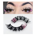 1 Pair Lashes with Color Pink on The End, Russain D Curl False Eye Lash Color Decal, Soft Wispy Manga Eyelash Strip, Natural Look 3D Faux Mink Fairy Eyelashes 16 MM (Pink)