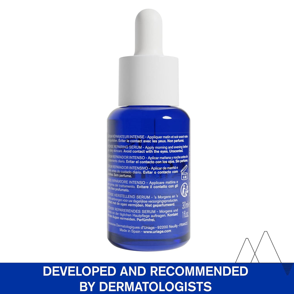 Uriage Cica-Daily Intense Repairing Serum - Boost Skin Repair with Prebiotic & Hyaluronic Acid | Paraben-Free, Non-Comedogenic