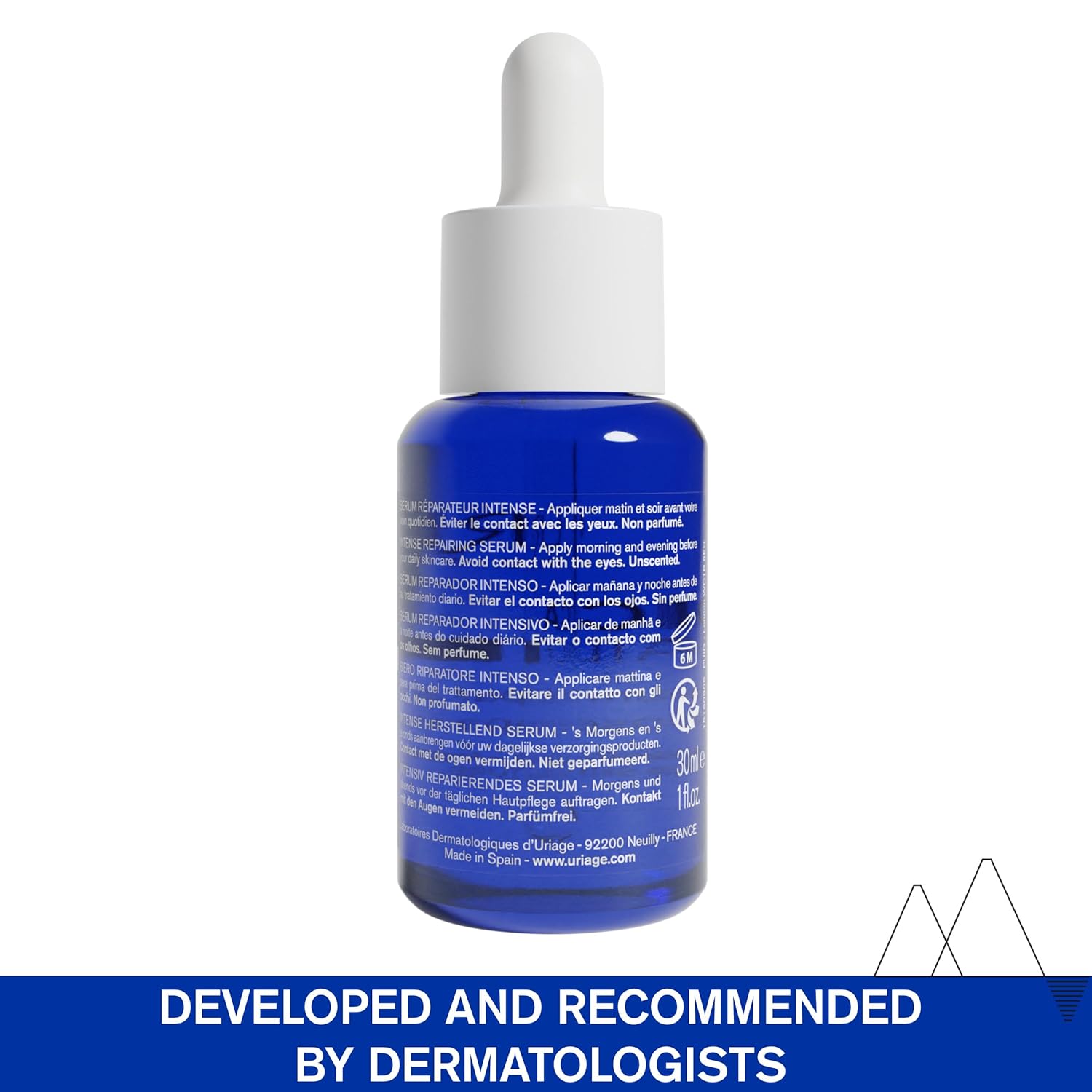 Uriage Cica-Daily Intense Repairing Serum - Boost Skin Repair with Prebiotic & Hyaluronic Acid | Paraben-Free, Non-Comedogenic