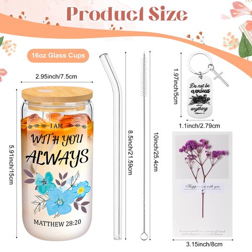 Aliceset 30 Pcs Christian Gifts for Women Inspirational Religious Gift Set Christmas Thanksgiving Present Bulk Included Bible Cola Cup Canvas Bag Cosmetic Bag Keychain Greeting Card for Women Mom